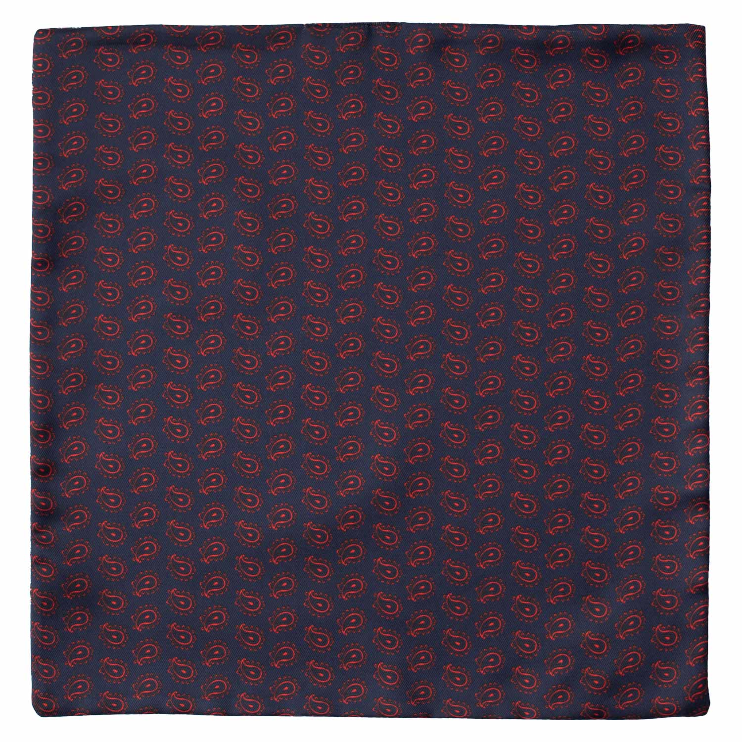 Fazzoletto da Taschino di Seta Double Face Blu Fantasia Rossa Grigia POC621 Graffeo Cravatte Made in Italy Intera