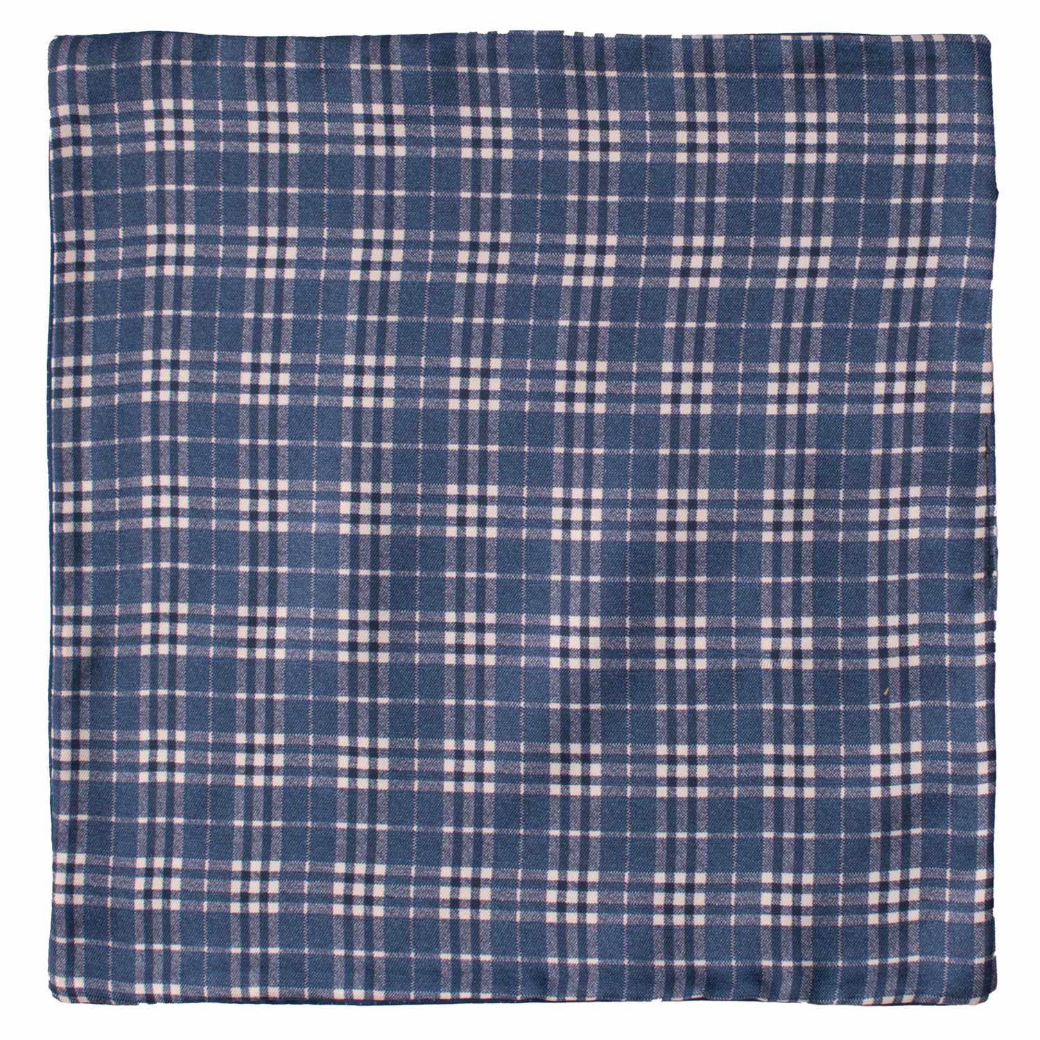 Fazzoletto da Taschino di Seta Double-Face Blu Navy Fantasia Bianca POC646 Graffeo Cravatte Made in Italy Intera