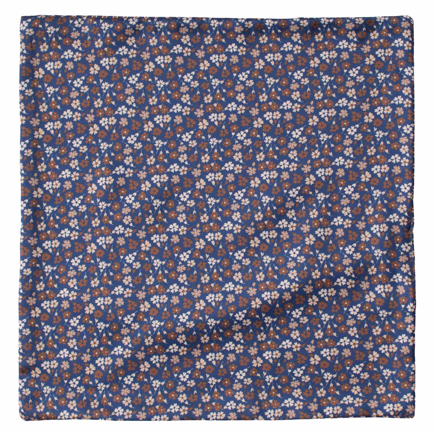 Fazzoletto da Taschino di Seta Double-Face Blu Navy Fantasia Multicolor POC650 Graffeo Cravatte Made in Italy Intera