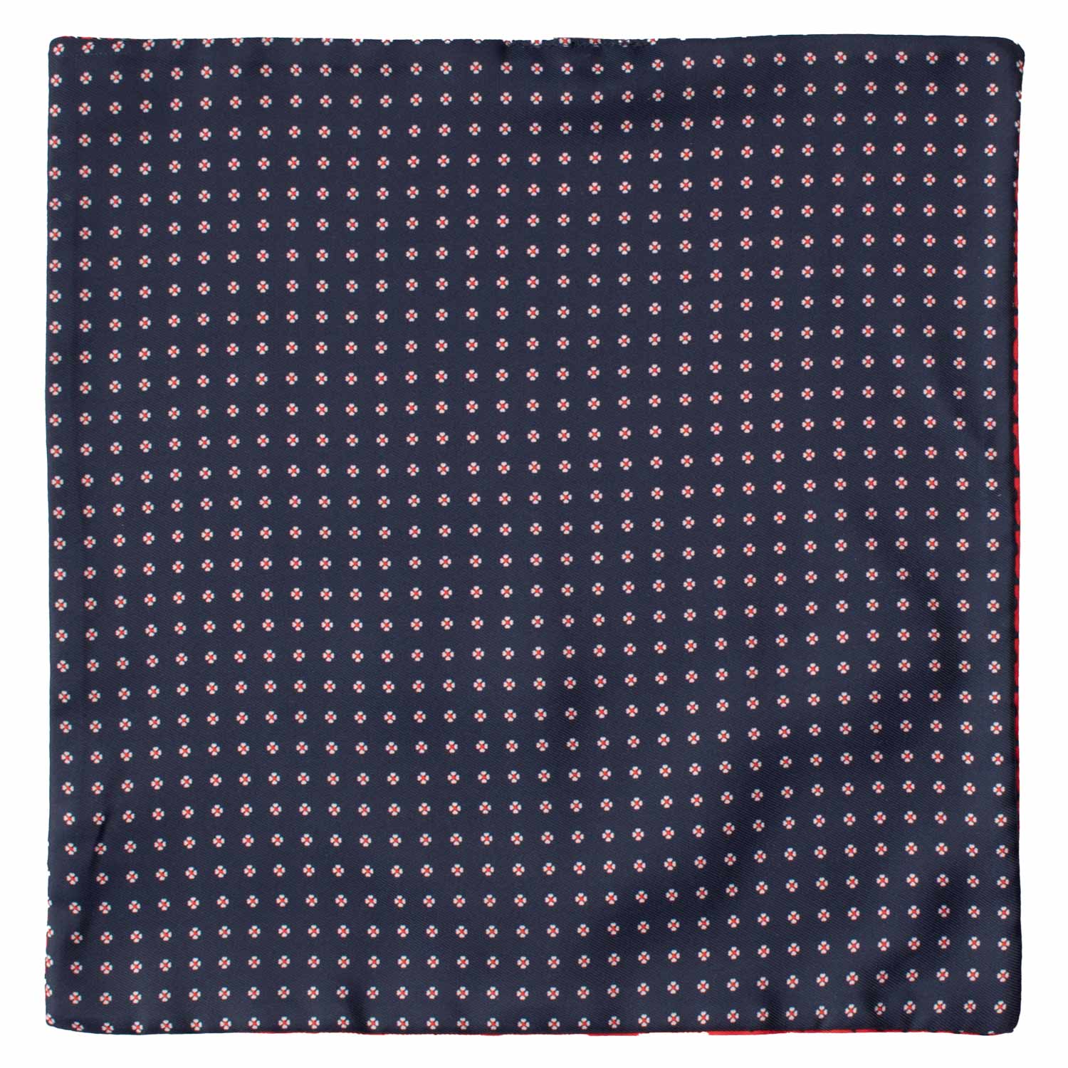 Fazzoletto da Taschino di Seta Double-Face Blu Rosso Fantasia Multicolor POC611 Graffeo Cravatte Made in Italy Intera