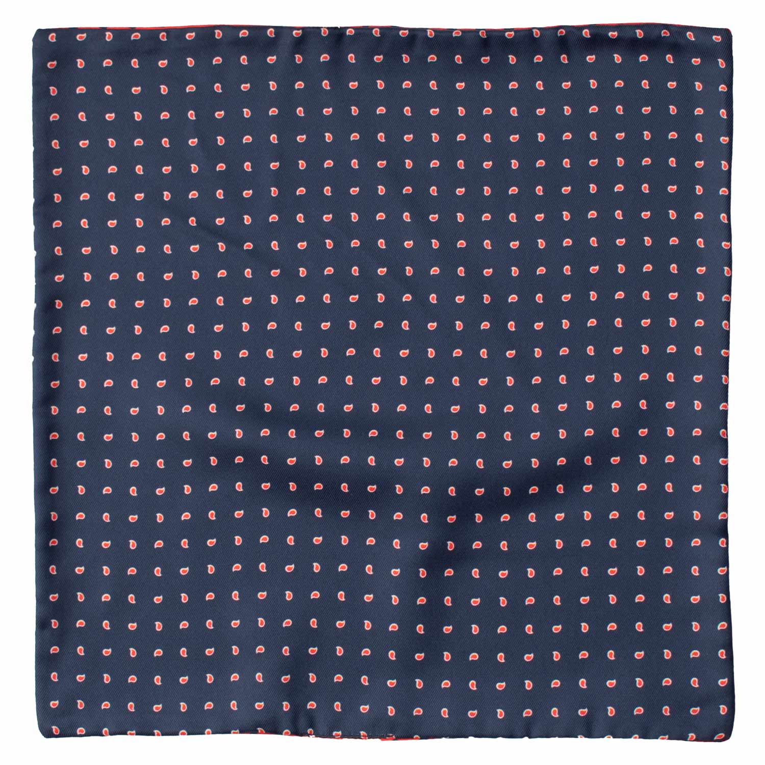 Fazzoletto da Taschino di Seta Double Face Blu Rosso Fantasia Multicolor POC636 Graffeo Cravatte Made in Italy Intera