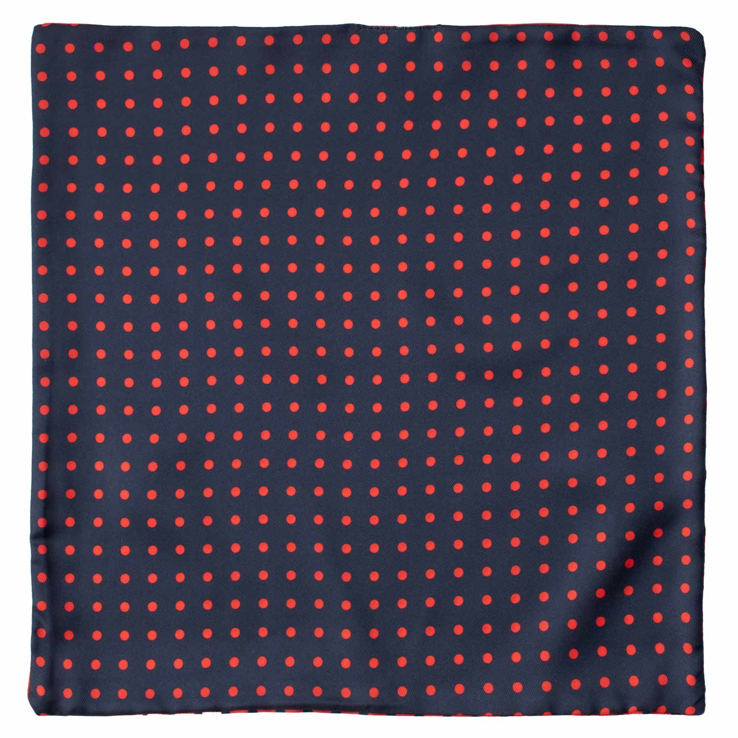 Fazzoletto da Taschino di Seta Double-Face Blu Rosso a Pois Rossi Blu POC635 Graffeo Cravatte Made in Italy Intera