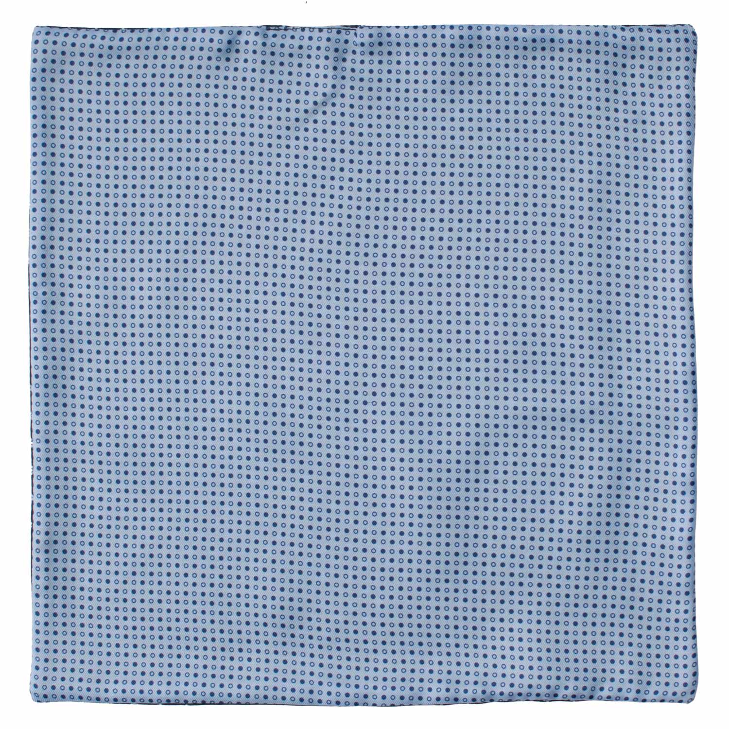 Fazzoletto da Taschino di Seta Double-Face Celeste Blu Fantasia Multicolor POC614 Graffeo Cravatte Made in Italy Intera