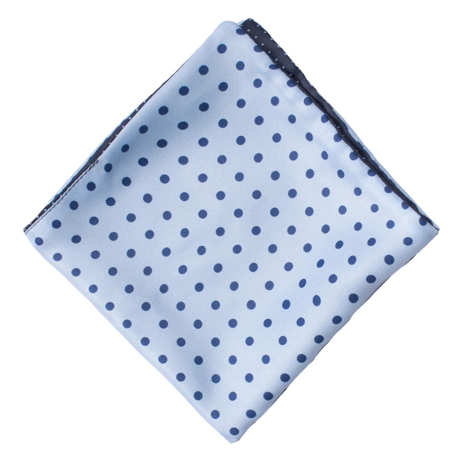 Fazzoletto da Taschino di Seta Double-Face Celeste Blu a Pois Blu Celeste POC628 Graffeo Cravatte Made in Italy Rombo