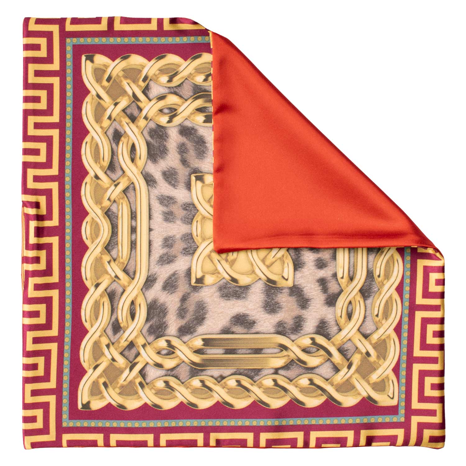 Fazzoletto da Taschino di Seta Double-Face Fucsia Rosso Arancio Fantasia Multicolor POC659 Graffeo Cravatte Made in Italy