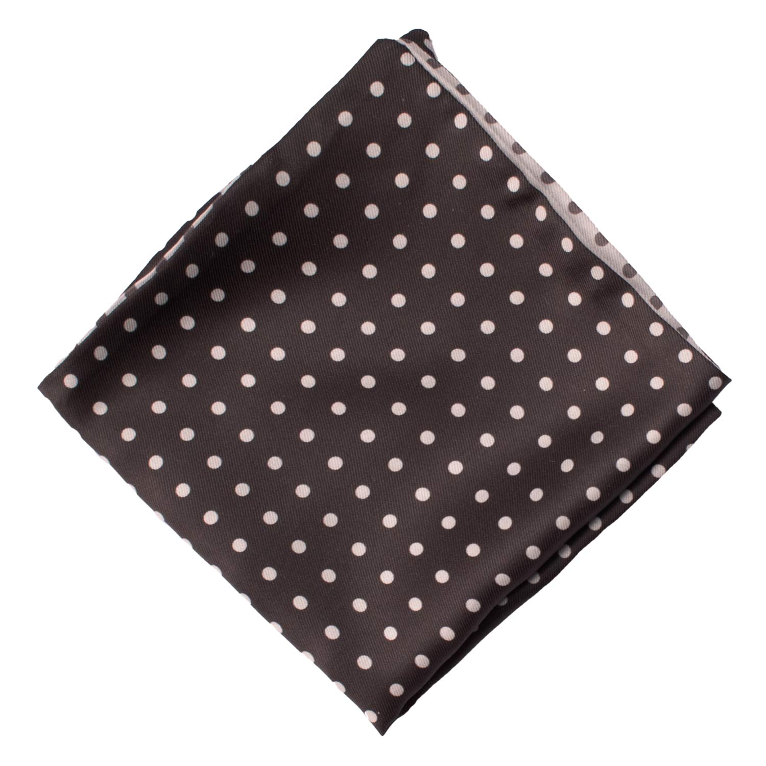 Fazzoletto da Taschino di Seta Double-Face Nero Grigio a Pois Grigio Nero POC638 Graffeo Cravatte Made in Italy Rombo