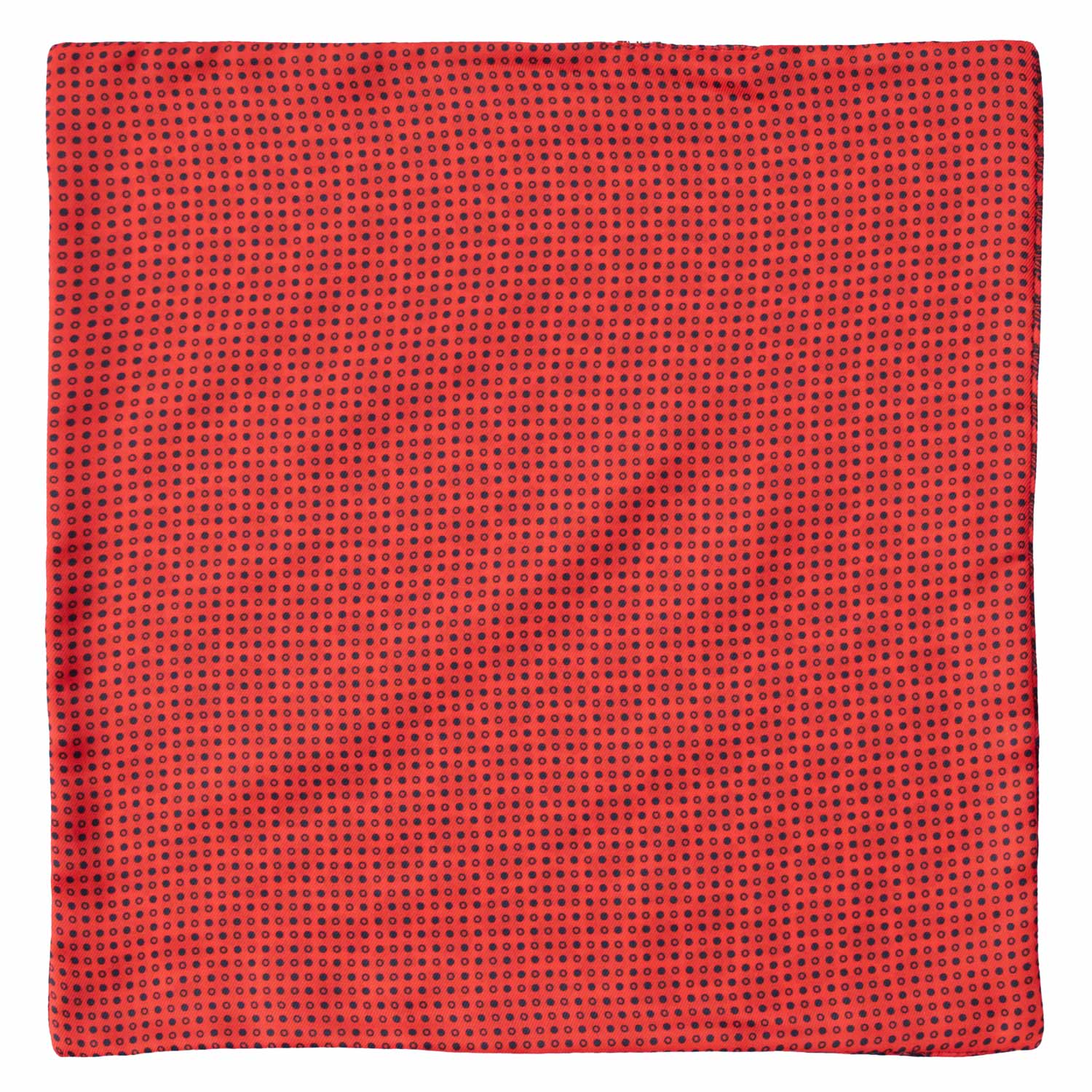 Fazzoletto da Taschino di Seta Double-Face Rosso Fantasia Blu POC633 Graffeo Cravatte Made in Italy Intera