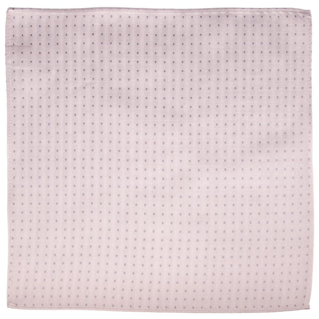 Fazzoletto da Taschino di Seta Grigio Argento Pois Grigio Made in Italy Graffeo Cravatte