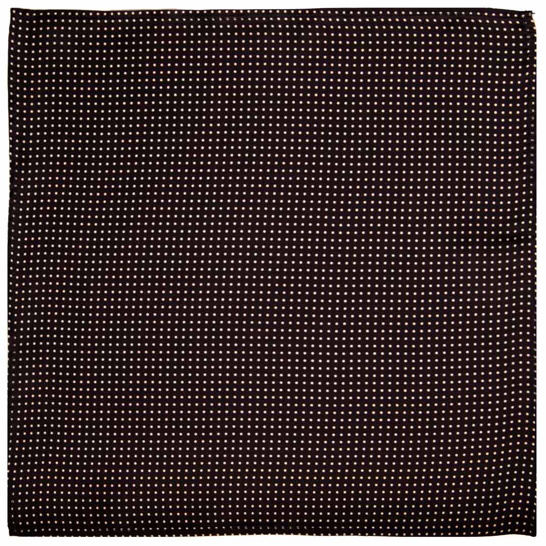 Fazzoletto da Taschino di Seta Nero Pois Bianchi Made in Italy Graffeo Cravatte