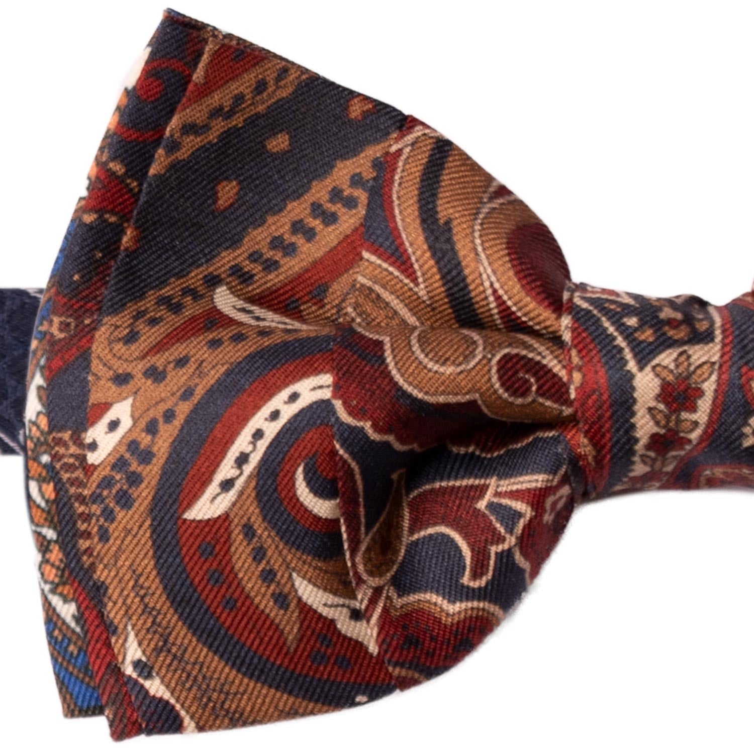 Papillon Annodato Patchwork Stampa di Seta Fantasia Multicolor PATCH1019 Made in Italy Graffeo Cravatte Dettaglio