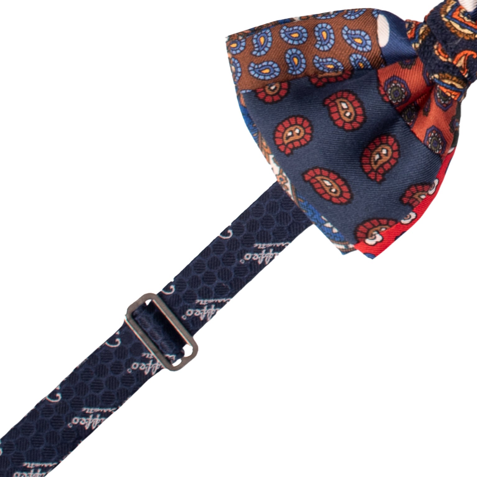 Papillon Annodato Patchwork Stampa di Seta Fantasia Multicolor PATCH1044 Made in Italy Graffeo Cravatte Pre-Tied