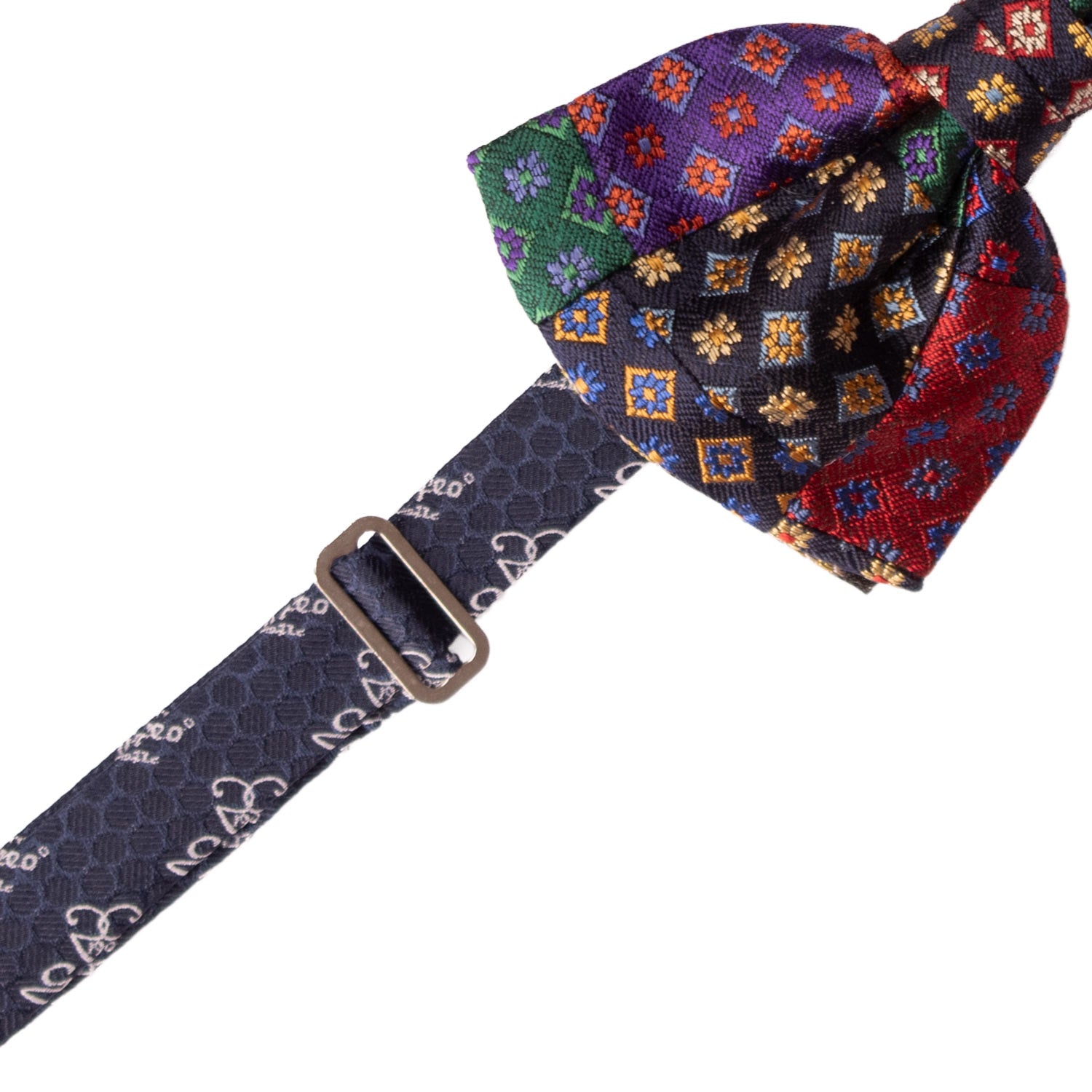 Papillon Annodato Patchwork di Seta Fantasia Multicolor PATCH989 Annodato