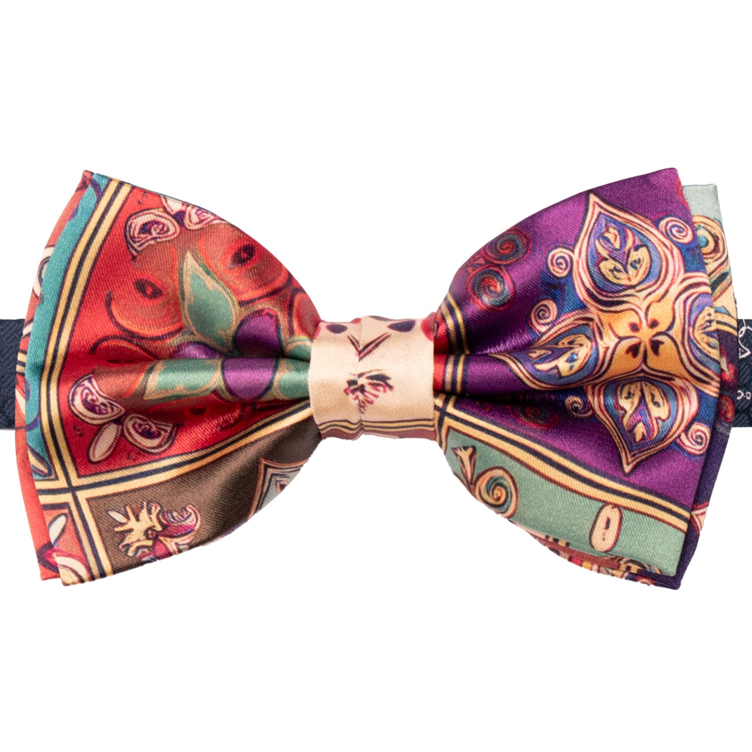 Papillon Annodato Siciliano Stampa di Raso con Maioliche Multicolor PS256 Made in Italy Graffeo Cravatte