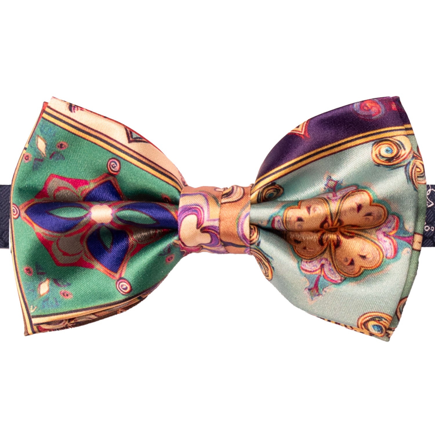 Papillon Annodato Siciliano Stampa di Raso con Maioliche Multicolor PS258 Made in Italy Graffeo Cravatte