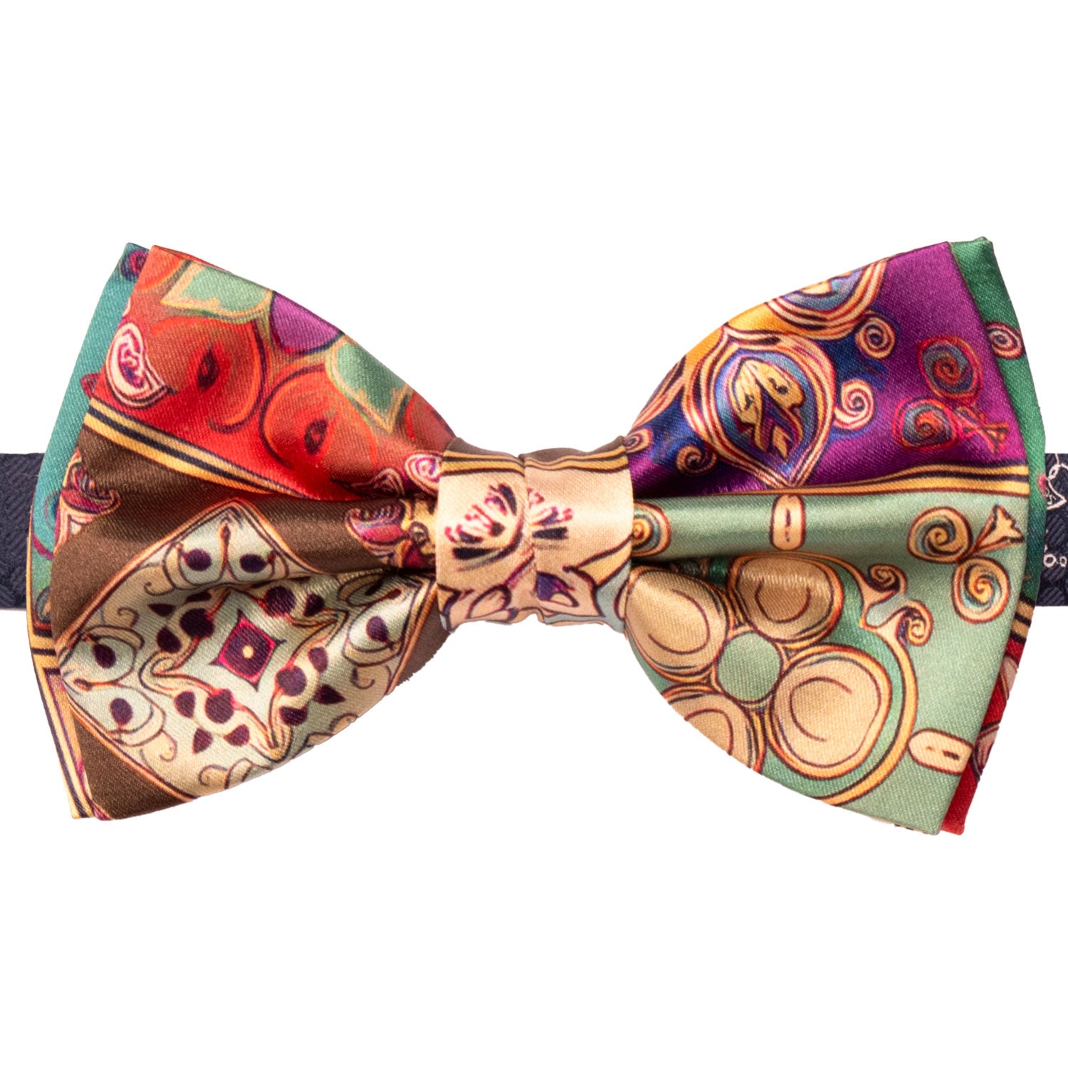Papillon Annodato Siciliano Stampa di Raso con Maioliche Multicolor PS259 Made in Italy Graffeo Cravatte