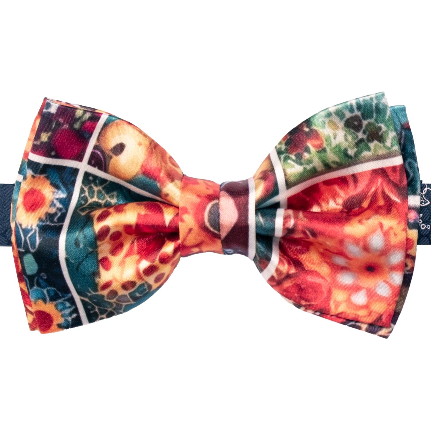 Papillon Annodato Siciliano Stampa di Raso con Maioliche Multicolor PS282 Made in Italy Graffeo Cravatte