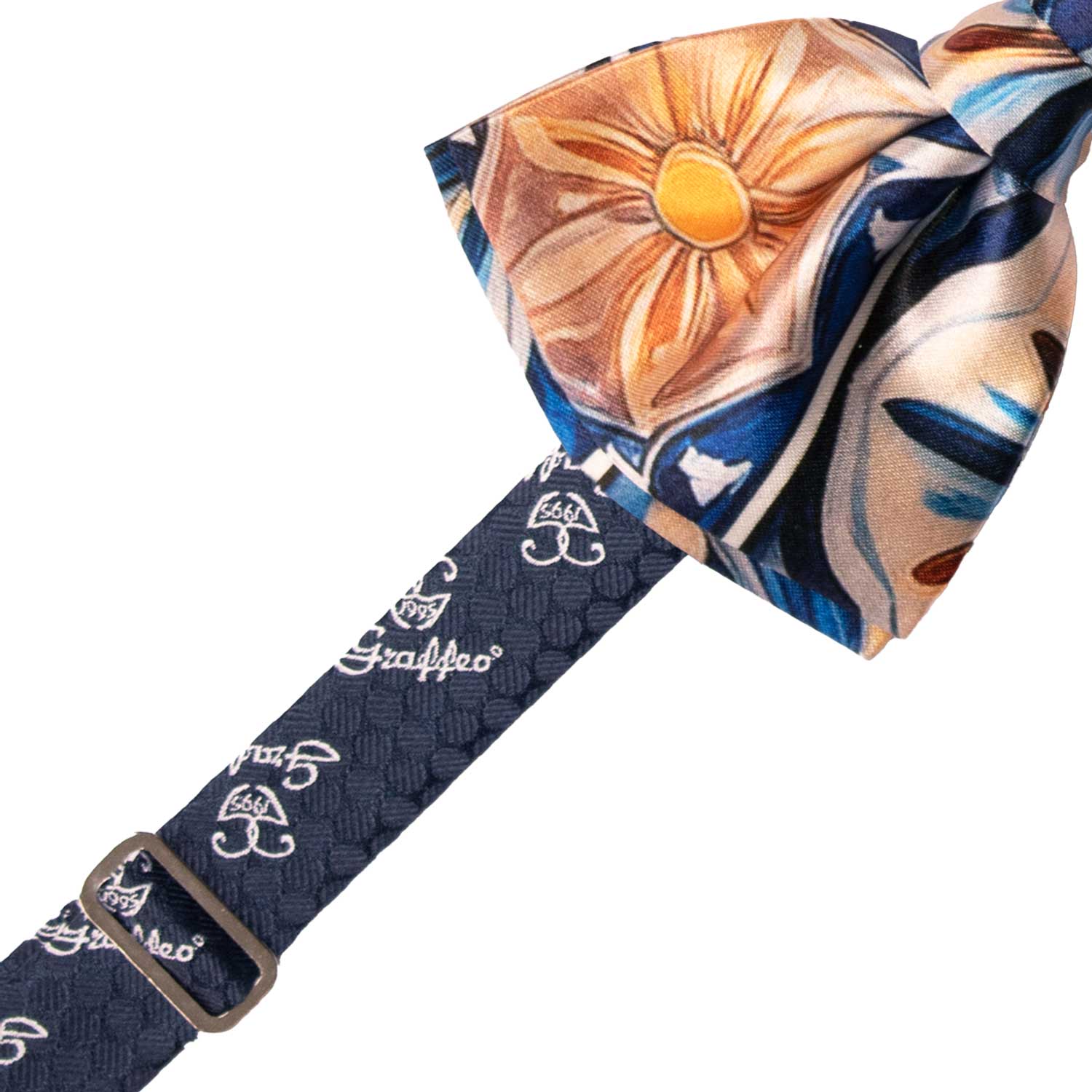 Papillon Annodato Siciliano Stampa di Raso con Maioliche Multicolor PS294 Made in Italy Graffeo Cravatte Pre-Tied
