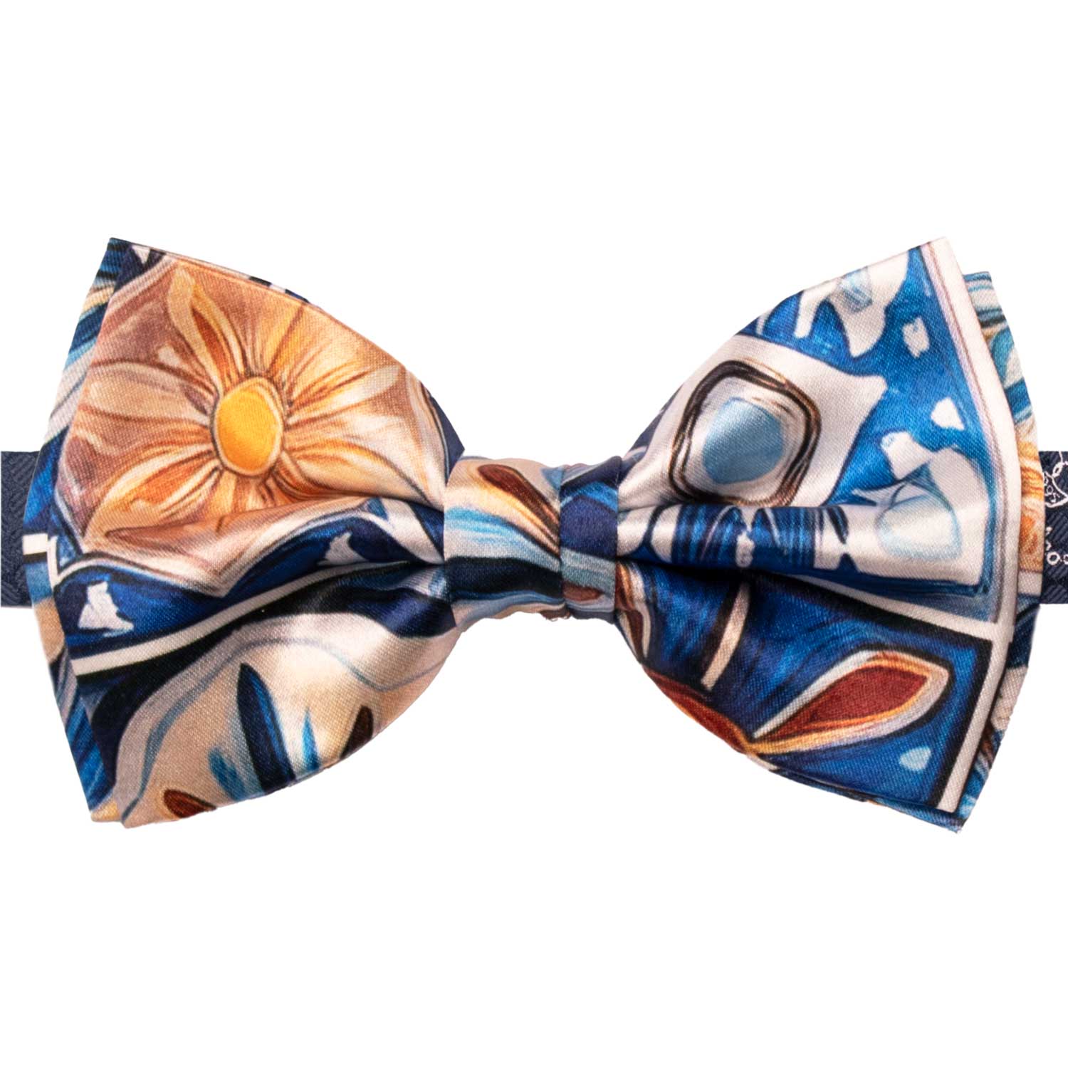 Papillon Annodato Siciliano Stampa di Raso con Maioliche Multicolor PS294 Made in Italy Graffeo Cravatte