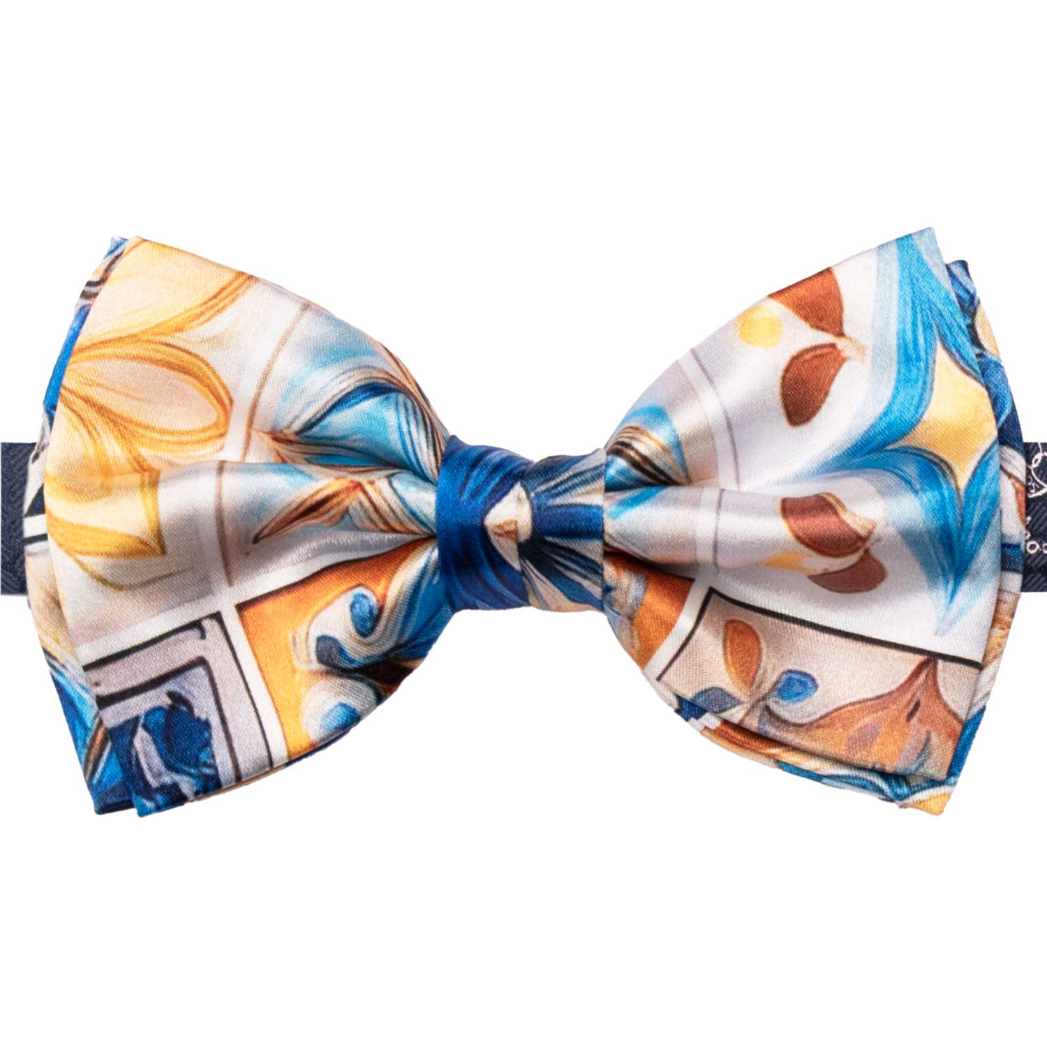 Papillon Annodato Siciliano Stampa di Raso con Maioliche Multicolor PS300 Made in Italy Graffeo Cravatte