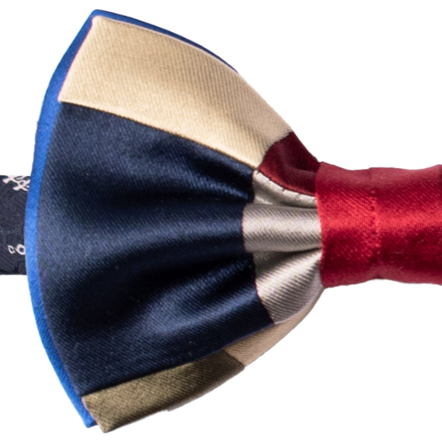 Papillon Annodato Vintage Patchwork Stampa di Seta Fantasia Multicolor PATCH1147 Made in Italy Graffeo Cravatte Dettaglio