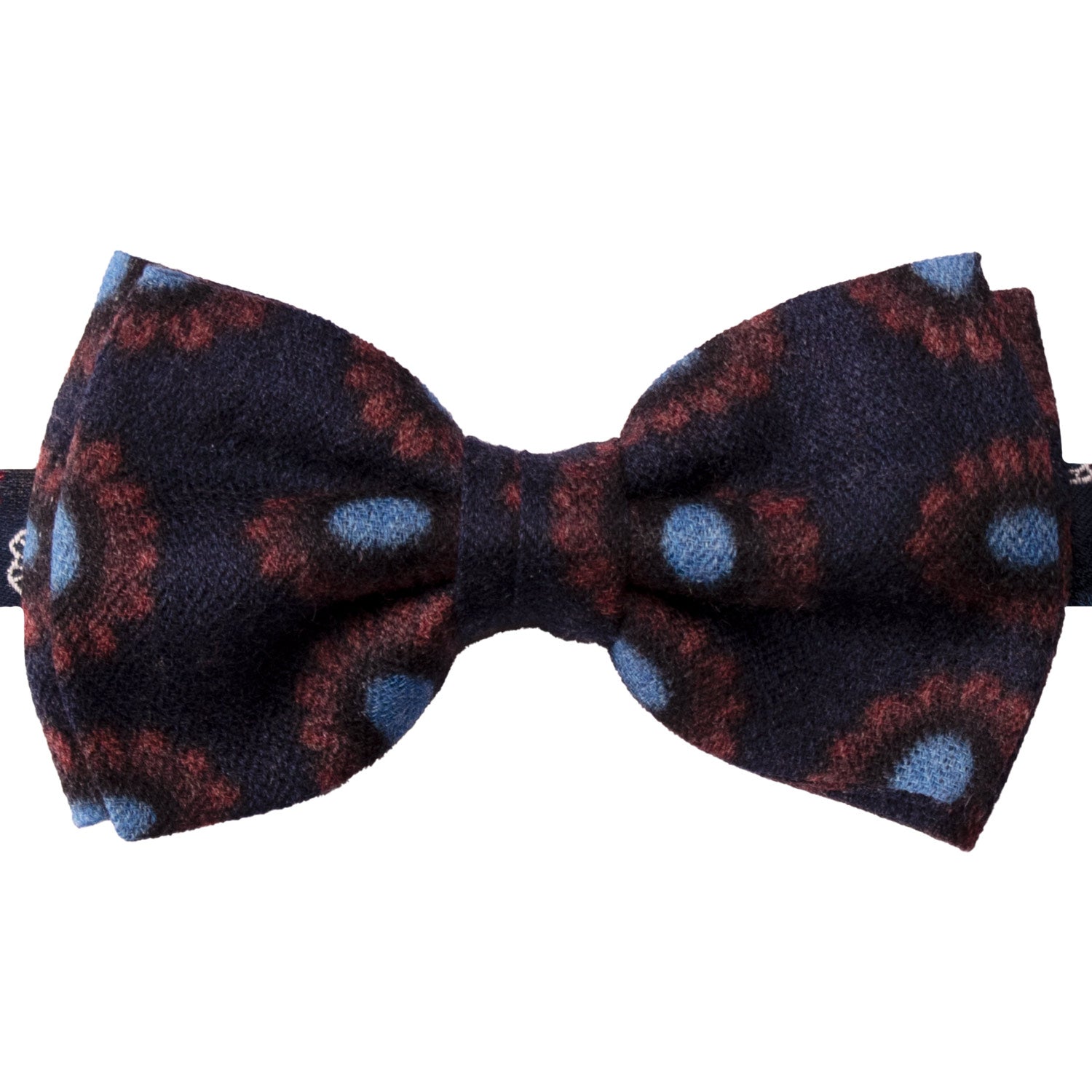 Papillon-Annodato-Vintage-di-Cashmere-Blu-Fantasia-Celeste-Rosa-Antico-PAP1229