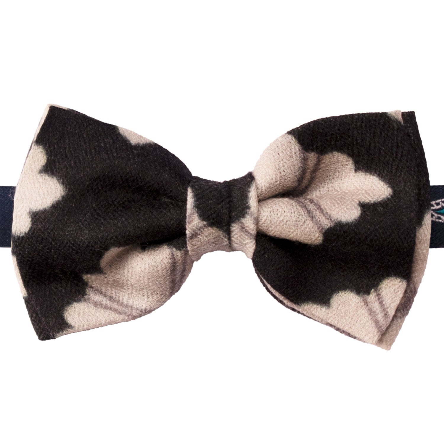 Papillon-Annodato-Vintage-di-Cashmere-Blu-Notte-Fantasia-Grigio-Chiaro-PAP1260