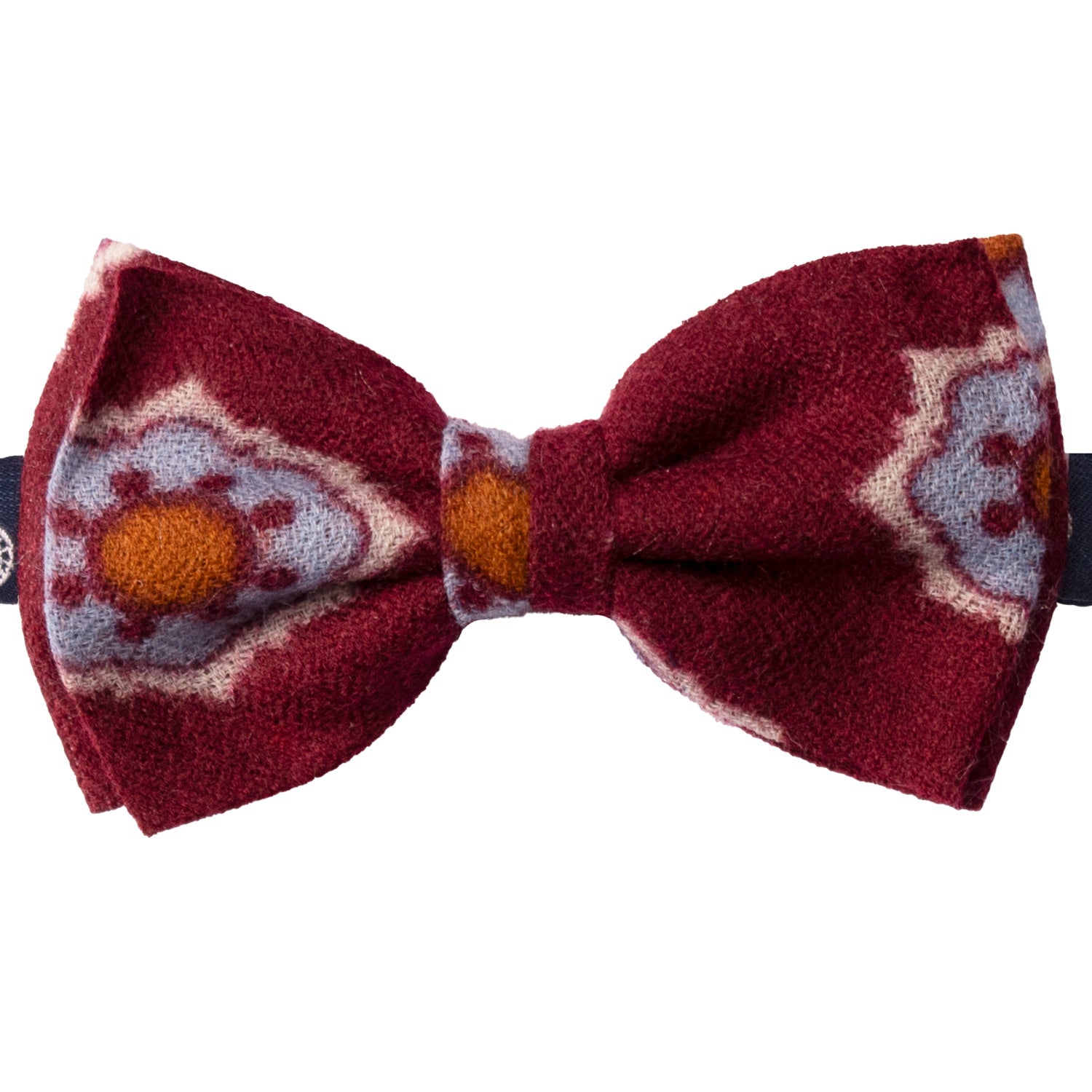 Papillon-Annodato-Vintage-di-Cashmere-Bordeaux-Fantasia-Celeste-Grigio-Ruggine-PAP1209