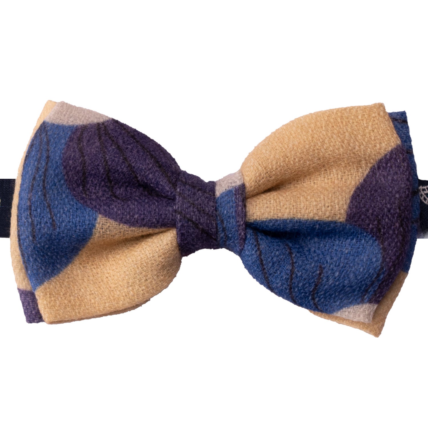 Papillon-Annodato-Vintage-di-Cashmere-Fantasia-Color-Corda-Viola-Bluette-PAP1225