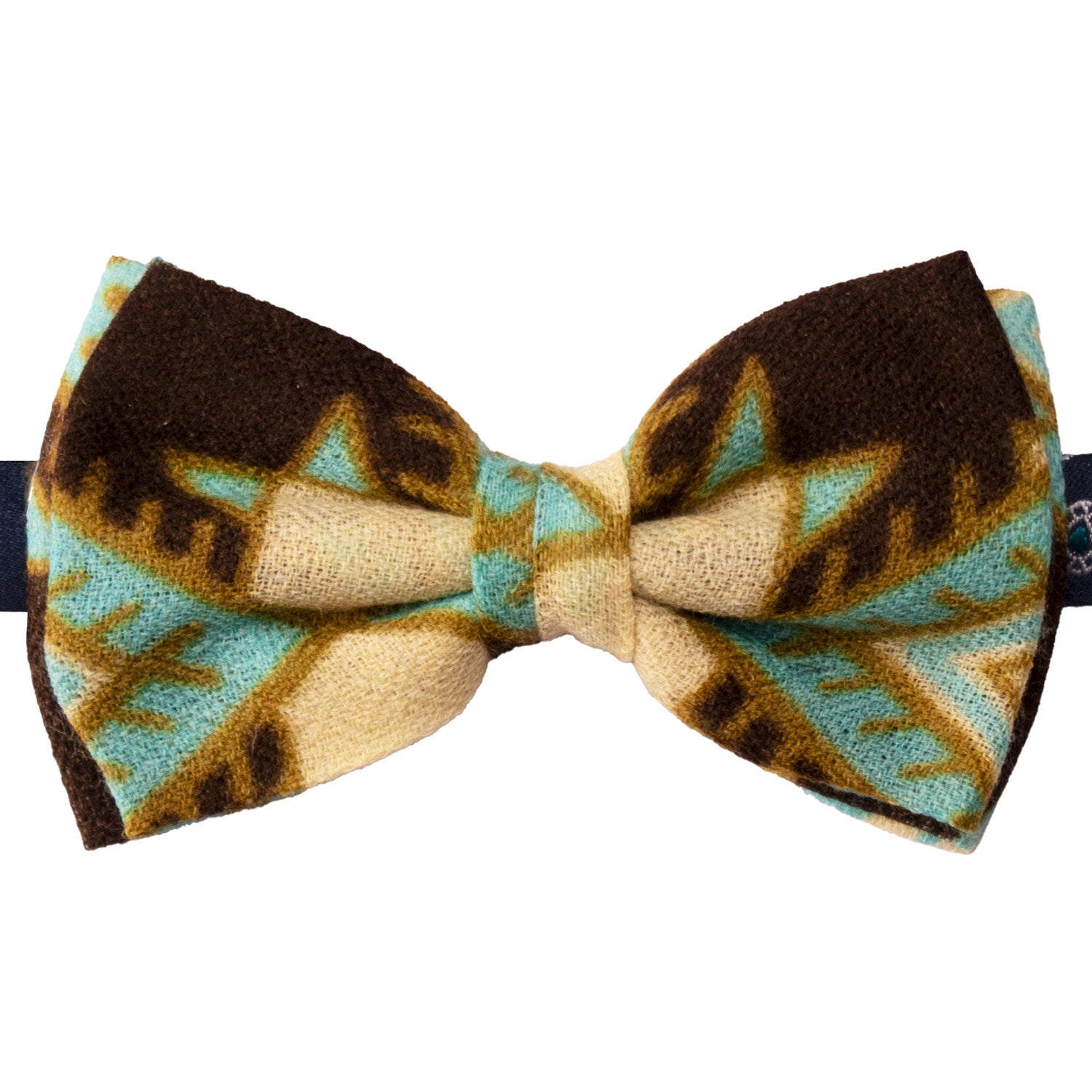 Papillon-Annodato-Vintage-di-Cashmere-Fantasia-Marrone-Verde-Tiffany-PAP1220
