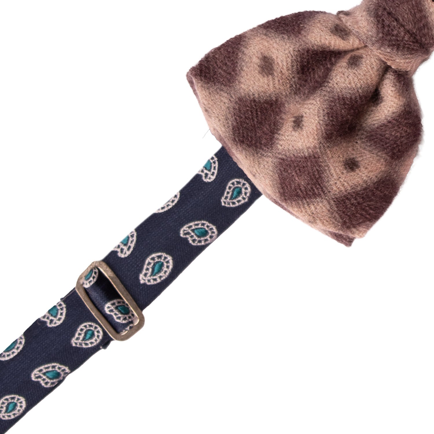 Papillon-Annodato-Vintage-di-Cashmere-Fantasia-Rosa-Cipria-Borgogna-Grigio-PAP1259
Pre-Tied