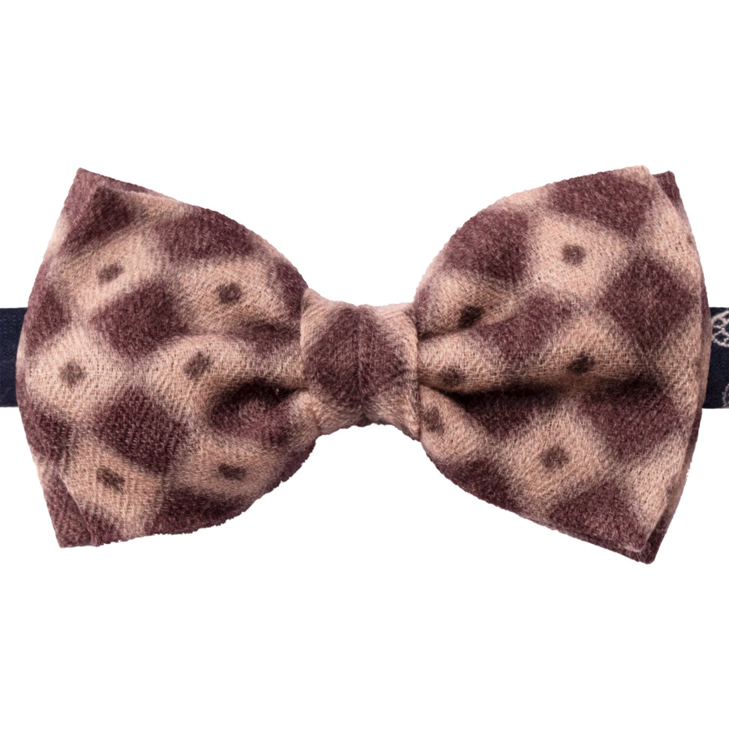 Papillon-Annodato-Vintage-di-Cashmere-Fantasia-Rosa-Cipria-Borgogna-Grigio-PAP1259