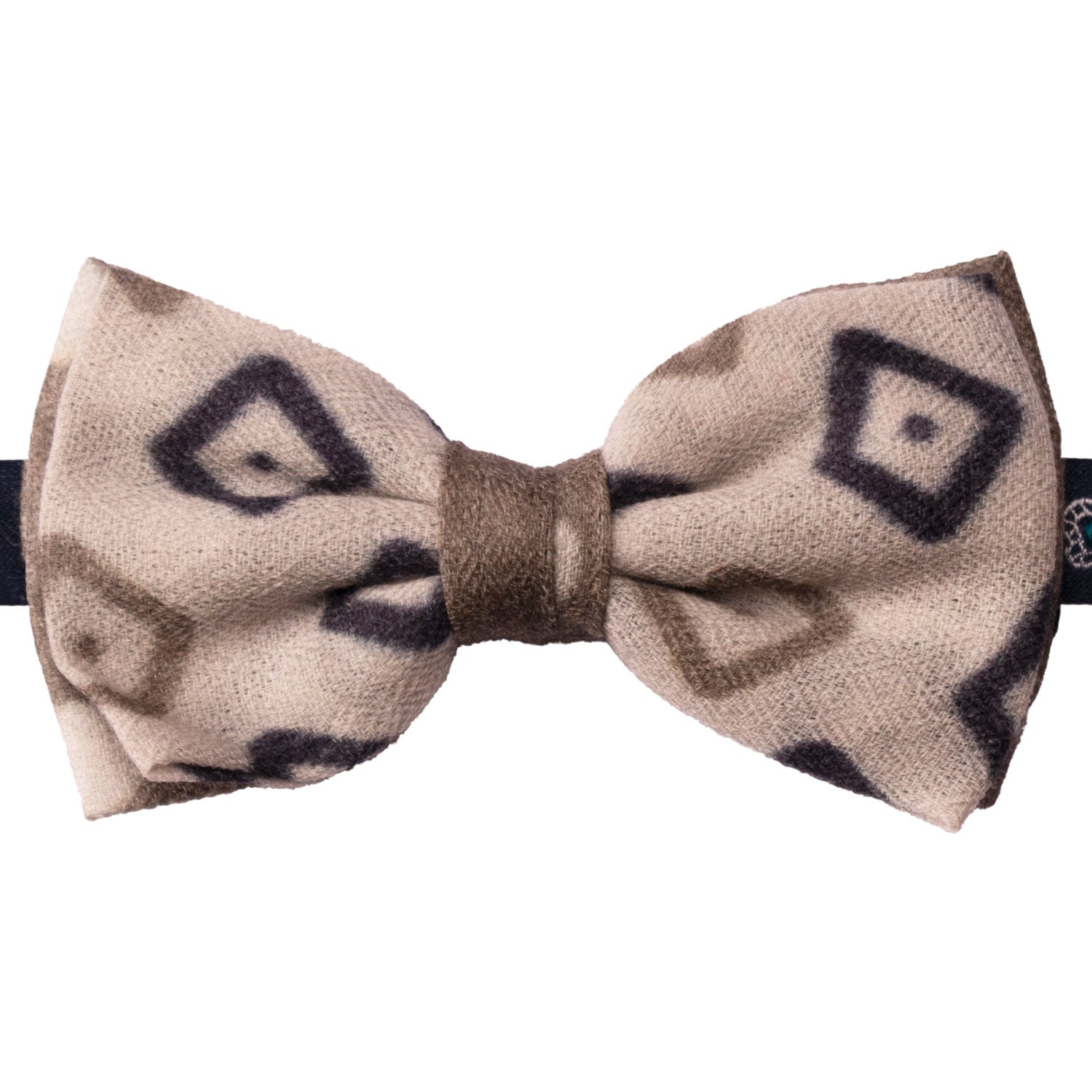 Papillon-Annodato-Vintage-di-Cashmere-Grigio-Chiaro-Fantasia-Blu-Grigio-PAP1237