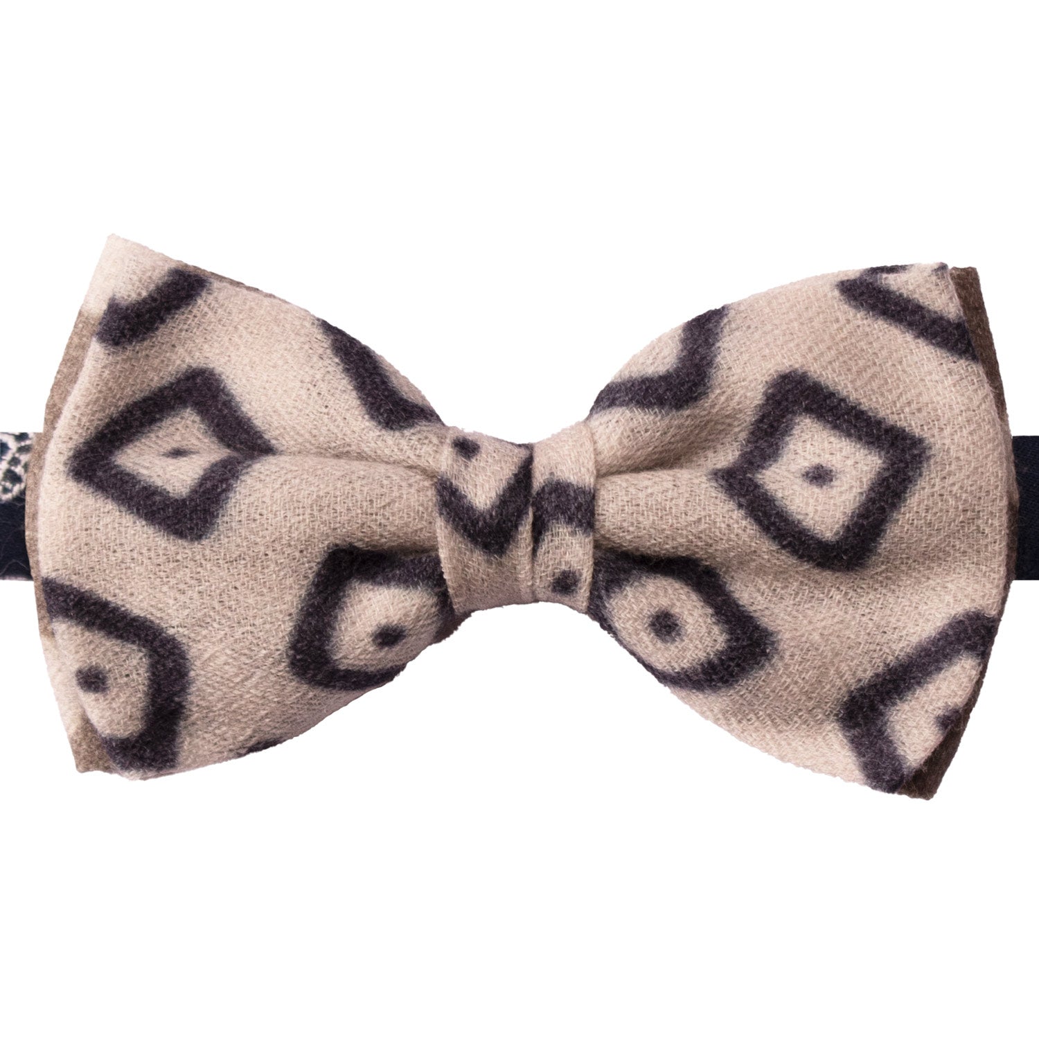 Papillon-Annodato-Vintage-di-Cashmere-Grigio-Chiaro-Fantasia-Blu-Grigio-PAP1239