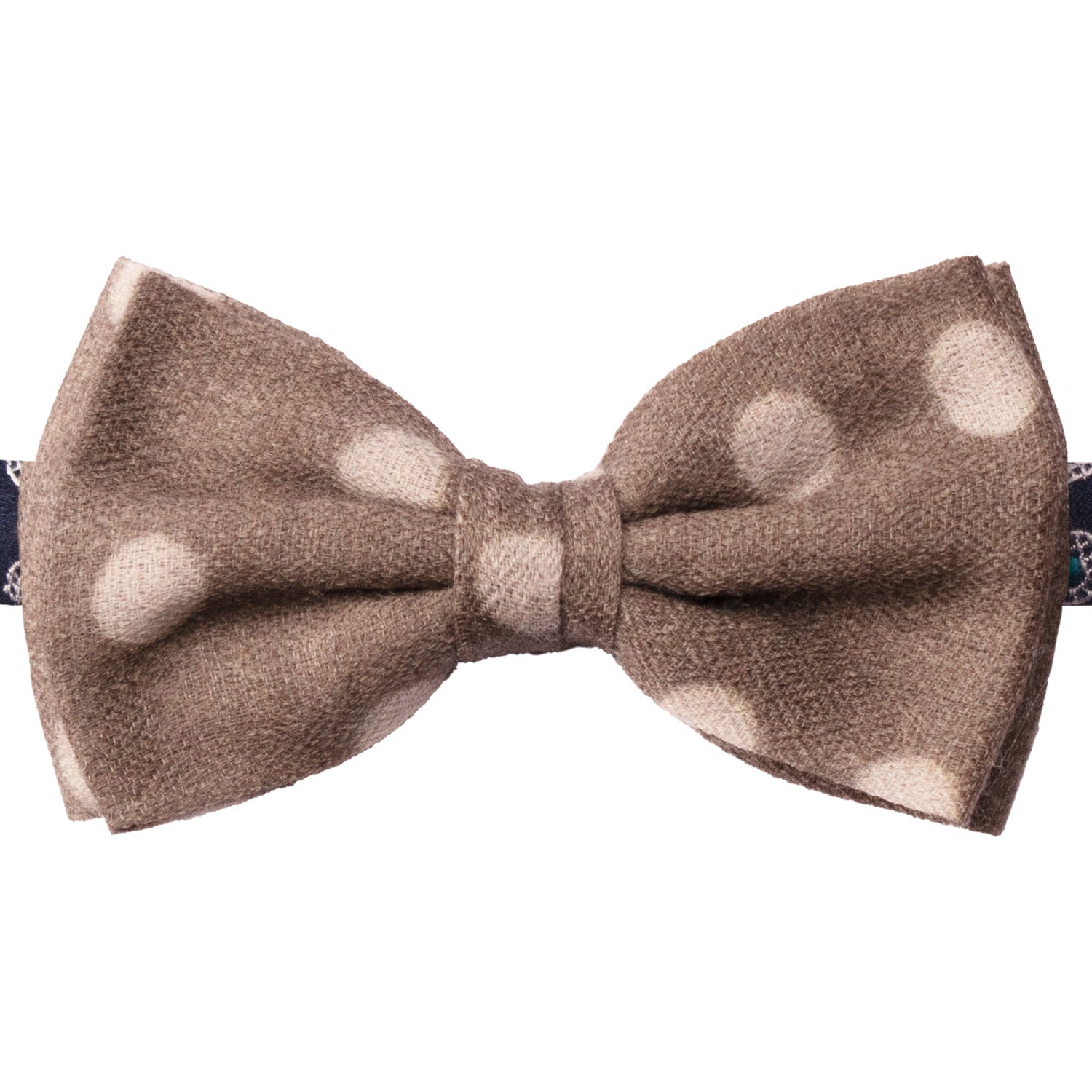 Papillon-Annodato-Vintage-di-Cashmere-Grigio-a-Pois-Grigio-Chiaro-PAP1236