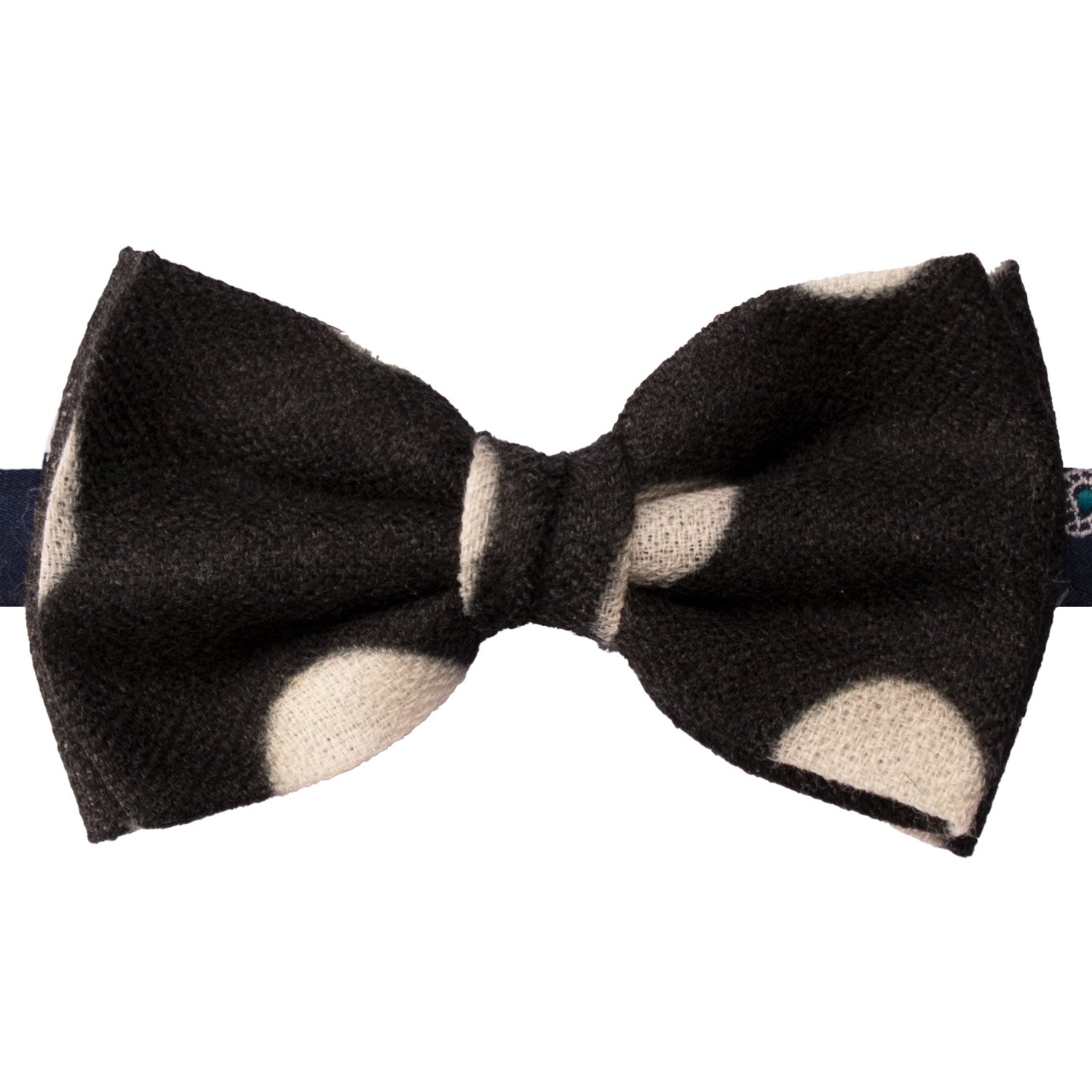 Papillon-Annodato-Vintage-di-Cashmere-Verde-Scuro-Fantasia-Bianca-PAP1226