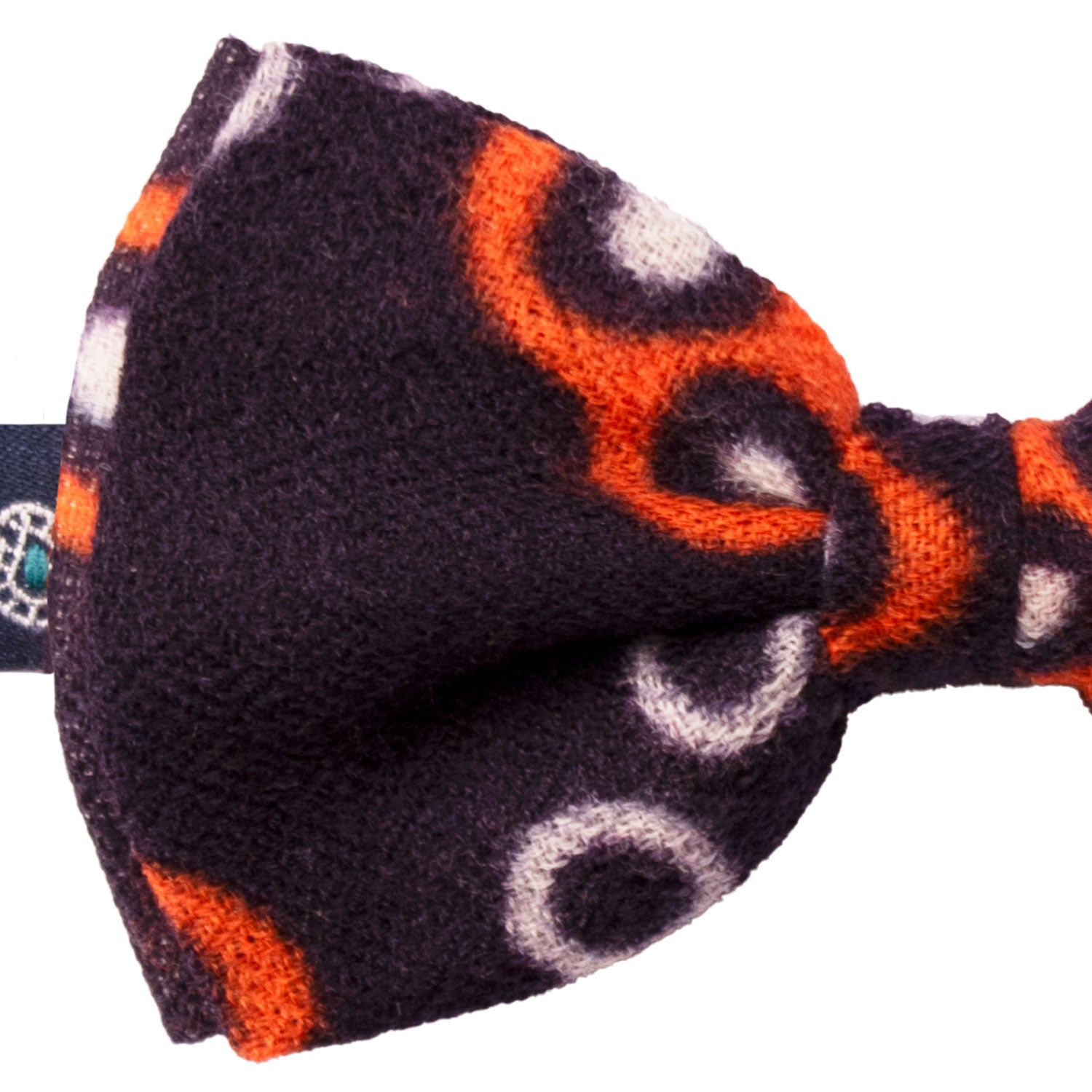 Papillon-Annodato-Vintage-di-Cashmere-Viola-Scuro-Fantasia-Arancione-Bianco-PAP1246
Dettaglio