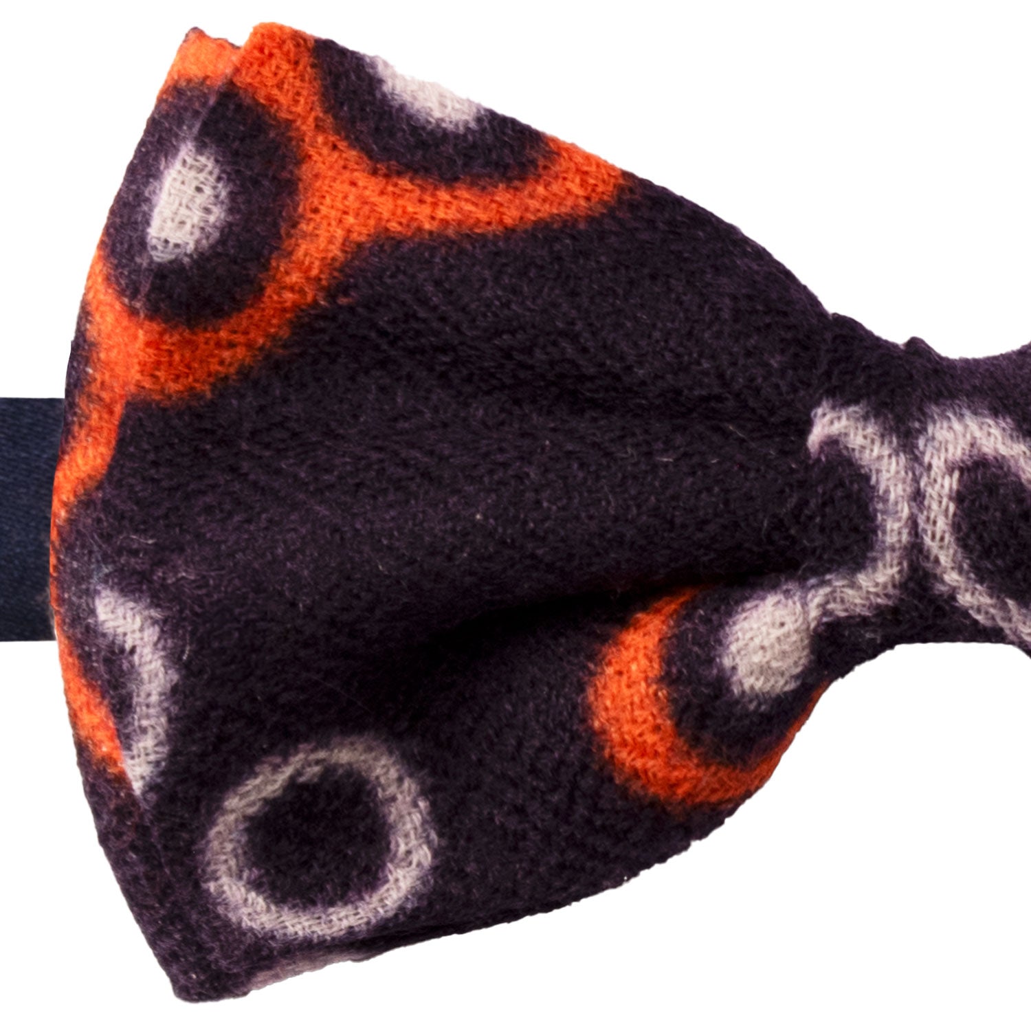 Papillon-Annodato-Vintage-di-Cashmere-Viola-Scuro-Fantasia-Arancione-Bianco-PAP1271
Dettaglio