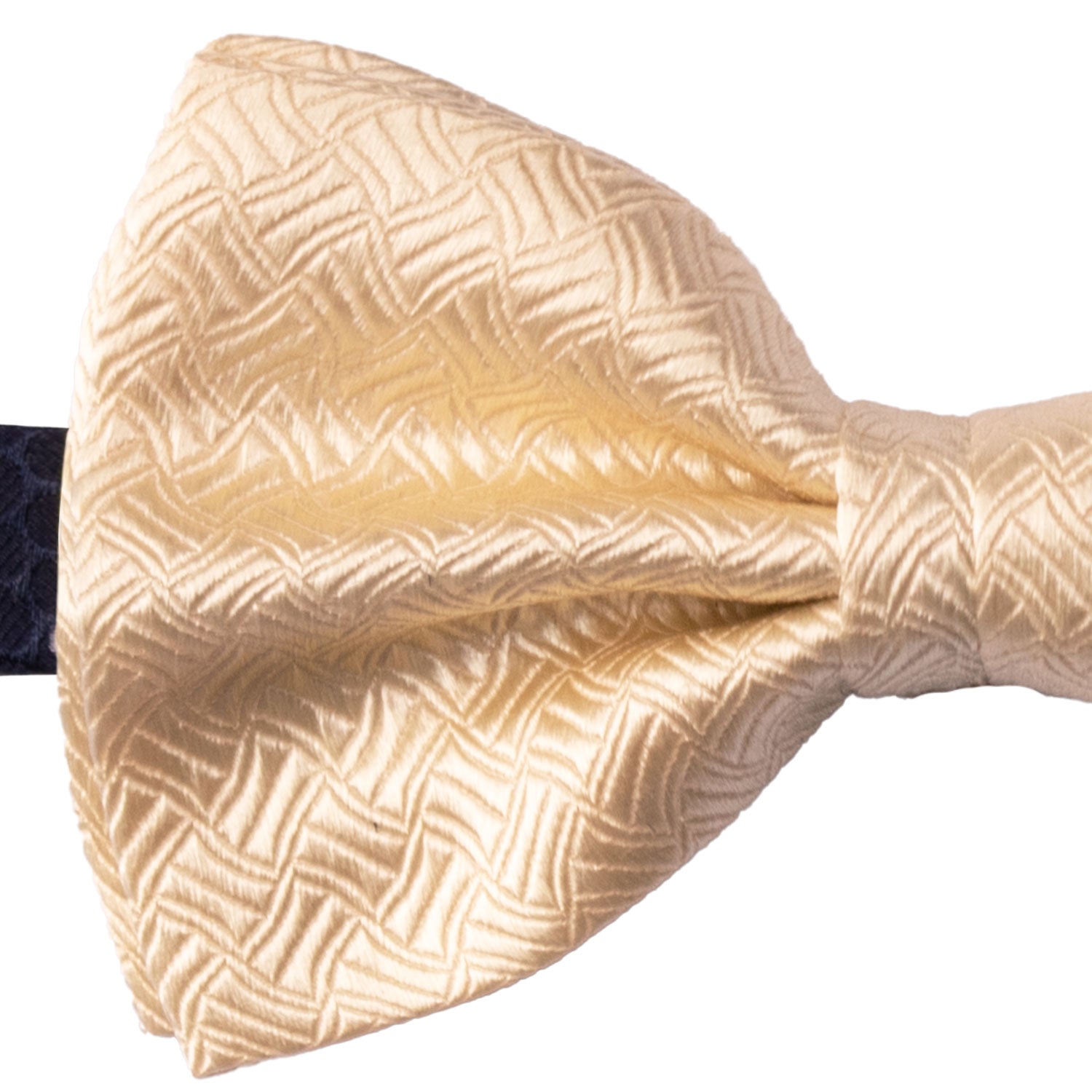 Papillon Annodato di Seta Avorio Fantasia Tono su Tono PAP1177 Dettaglio