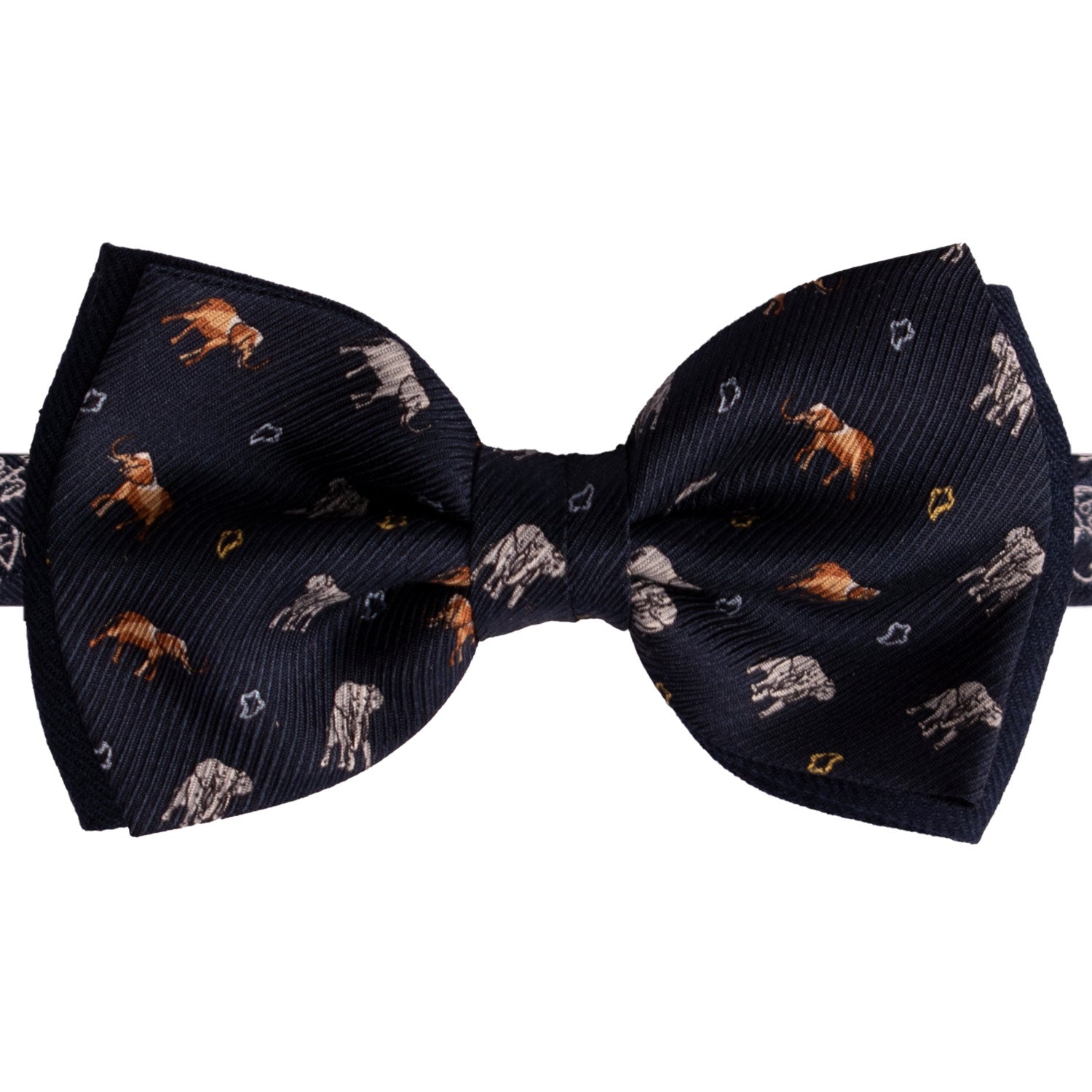 Papillon-Annodato-di-Seta-Blu-con-Animali-PAP1200