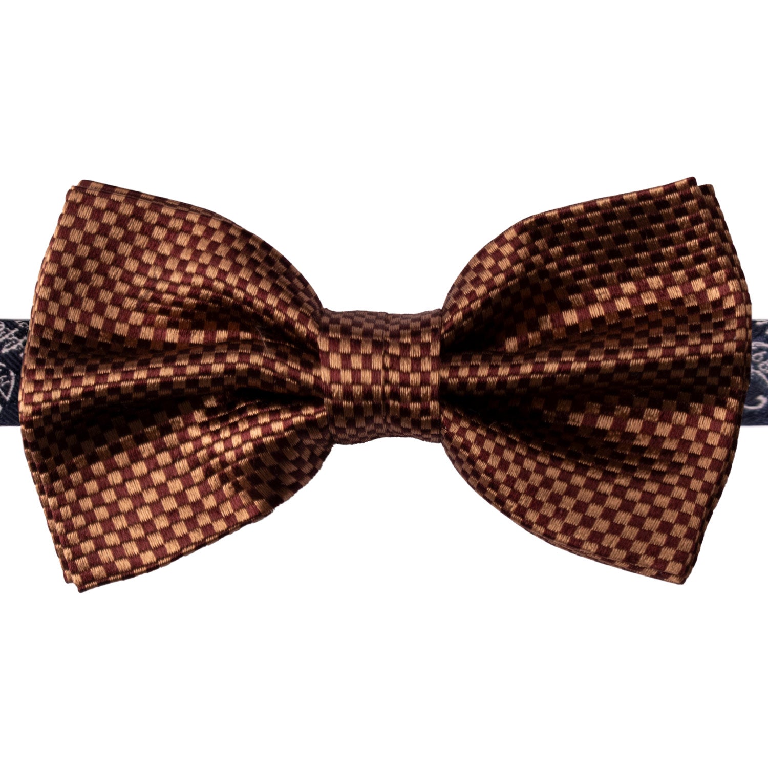 Papillon-Annodato-di-Seta-Fantasia-Bordeaux-Color-Fango-PAP1194