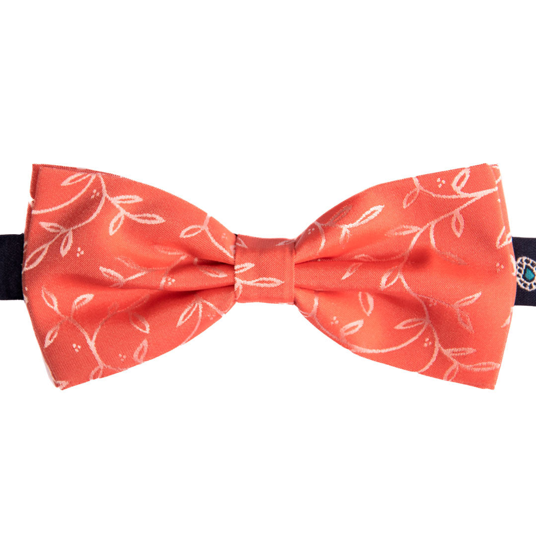 Papillon Color Corallo Fantasia Grigia Made in Italy Graffeo Cravatte