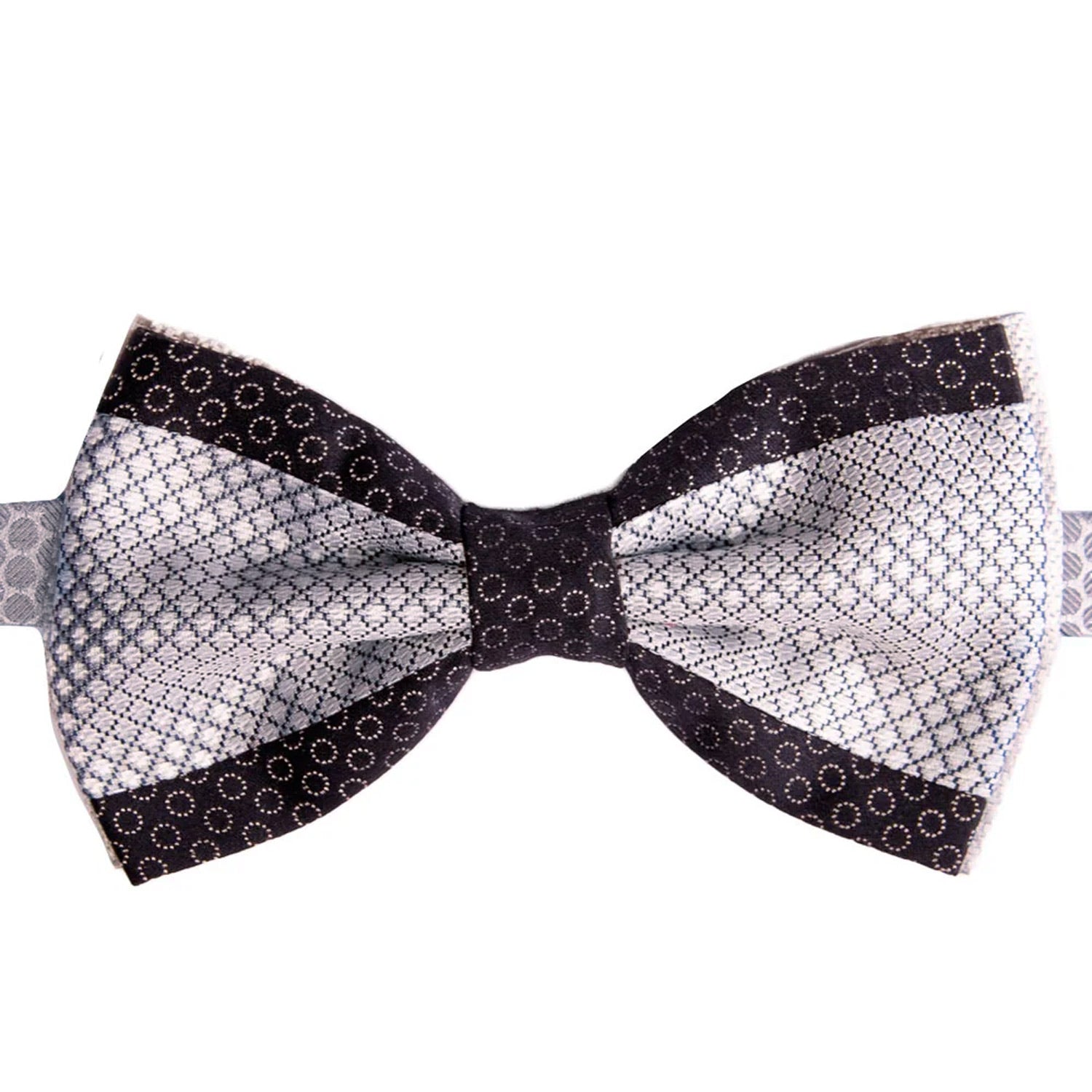 Papillon Uomo Patchwork da Cerimonia di Seta Grigio Argento Blu Made in Italy Graffeo Cravatte