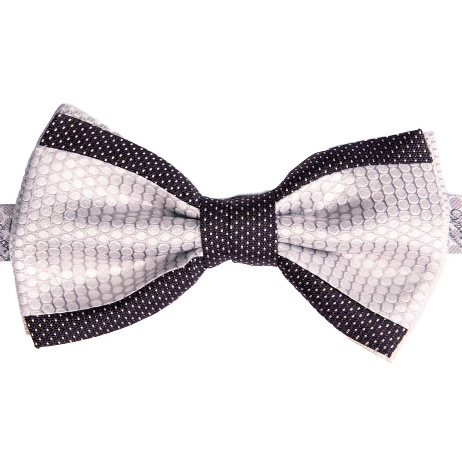 Papillon Uomo Patchwork da Cerimonia di Seta Grigio Argento Blu Made in Italy Graffeo Cravatte