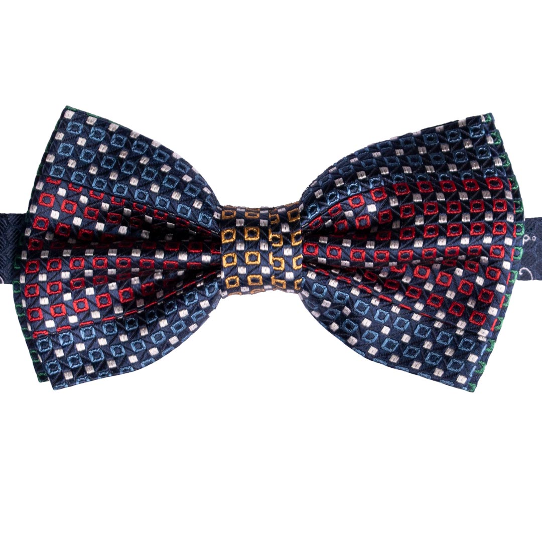 Papillon Uomo Patchwork di Seta Blu Fantasia Multicolor Made in Italy graffeo Cravatte