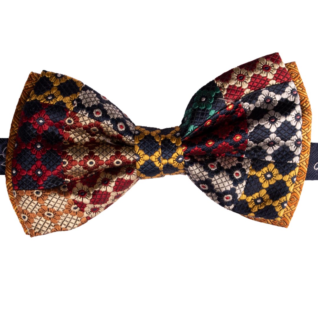 Papillon Uomo Patchwork di Seta Fantasia Multicolor Made in Italy Graffeo Cravatte