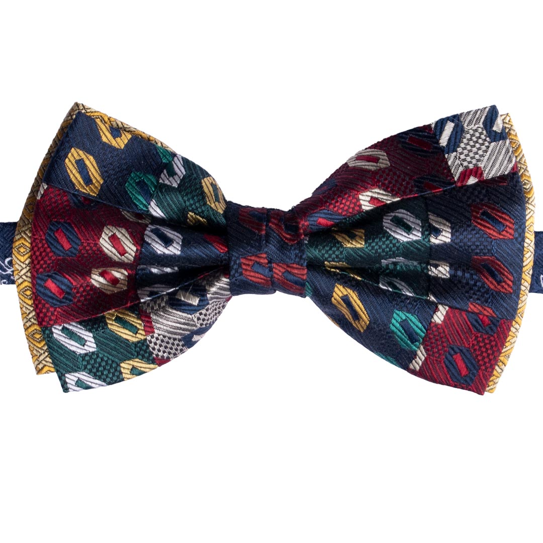 Papillon Uomo Patchwork di Seta Fantasia Multicolor Made in Italy Graffeo Cravatte