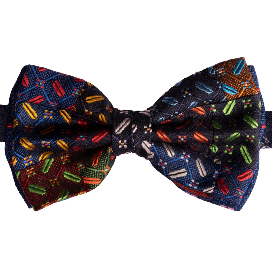 Papillon Uomo Patchwork di Seta Fantasia Multicolor Made in Italy Graffeo Cravatte