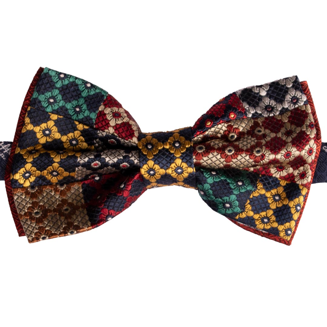 Papillon Uomo Patchwork di Seta Fantasia Multicolor Made in Italy Graffeo Cravatte