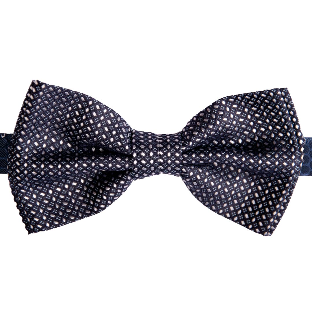 Papillon Uomo da Cerimonia di Seta Blu Fantasia Celeste Grigio Argento Made in Italy Graffeo Cravatte