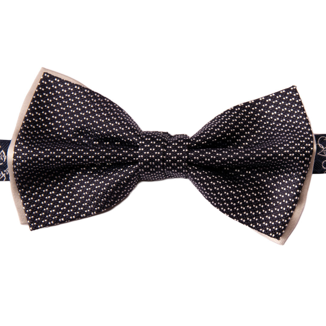 Papillon Uomo da Cerimonia di Seta Blu Fantasia Grigio Argento Made in italy Graffeo Cravatte